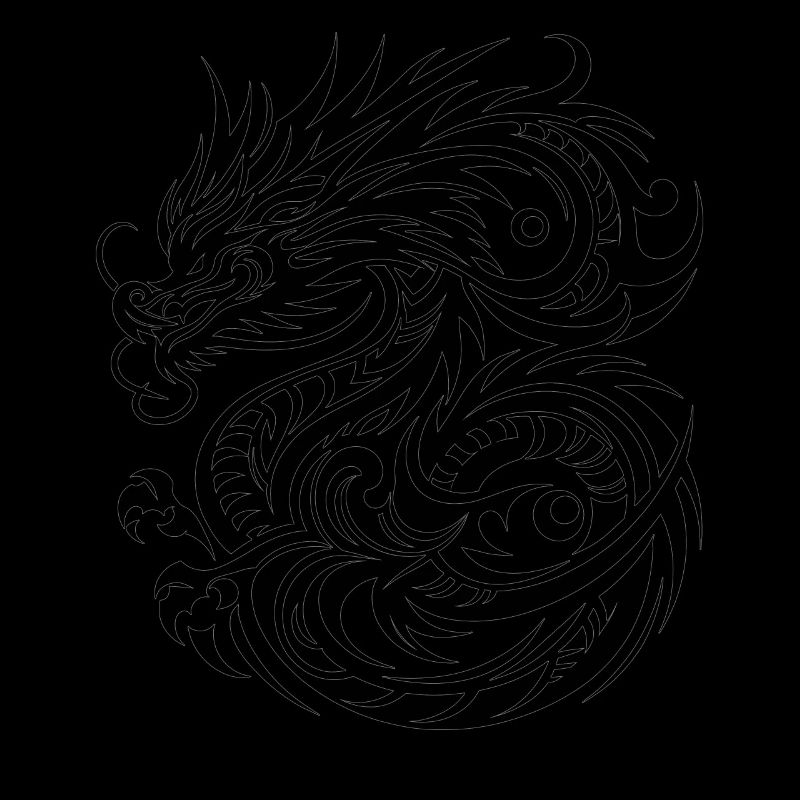 Conception de tatouage tribal Dragon mystique