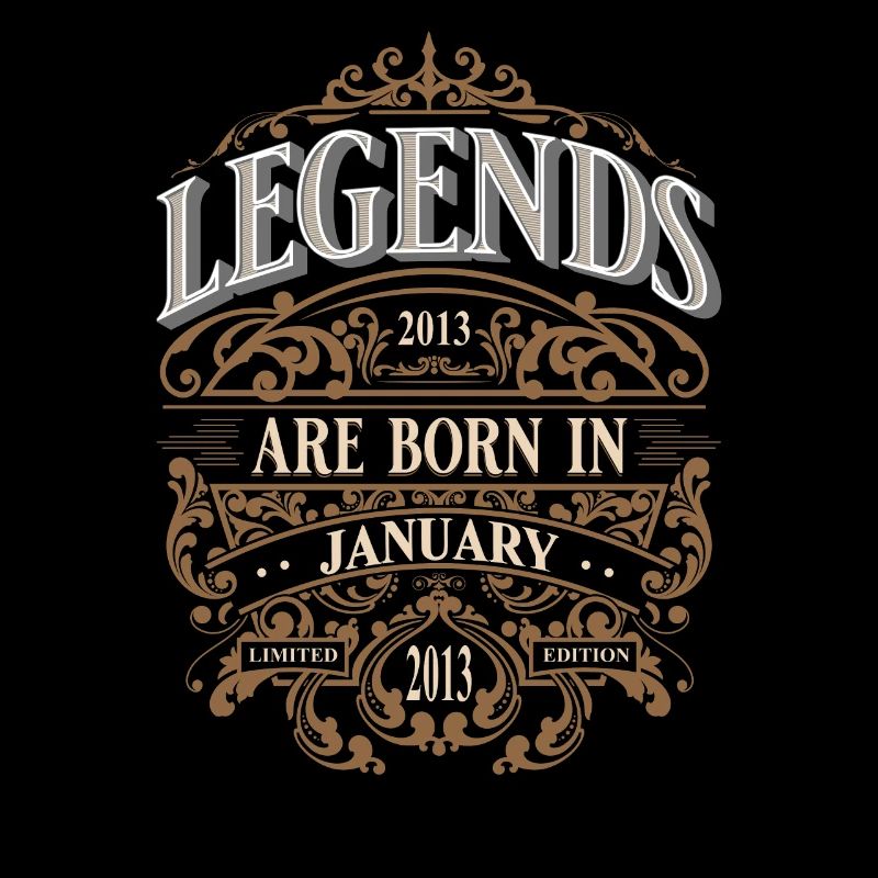 2013 Janvier Né Anniversaire Année De Naissance Légende