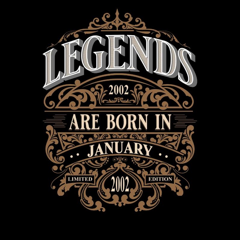2002 Janvier Né Anniversaire Année De Naissance Légende