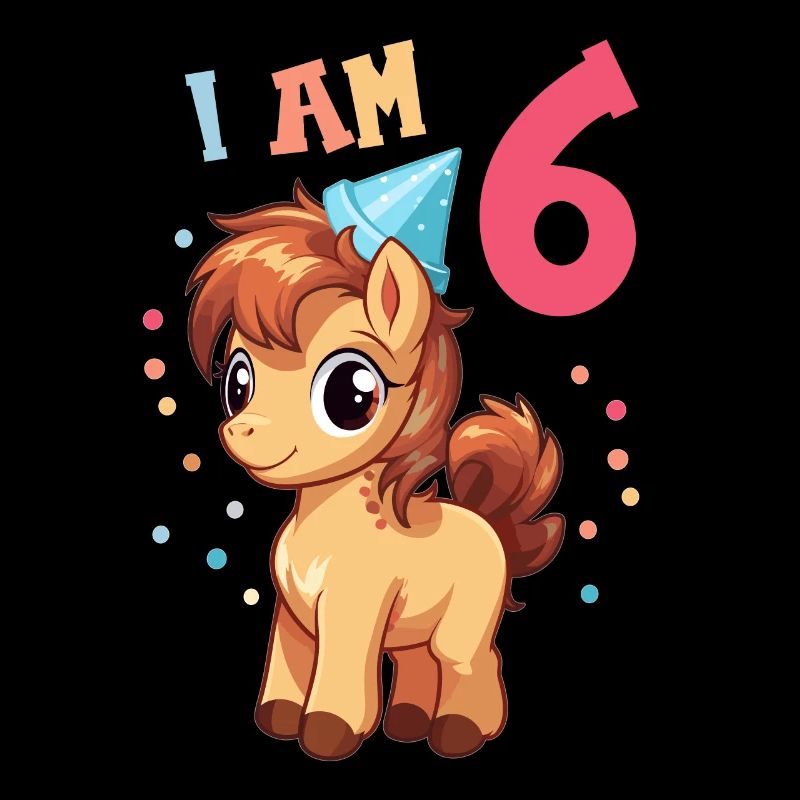 Ich bin 6 Jahre alt Pferde Pferd 6. Geburtstag