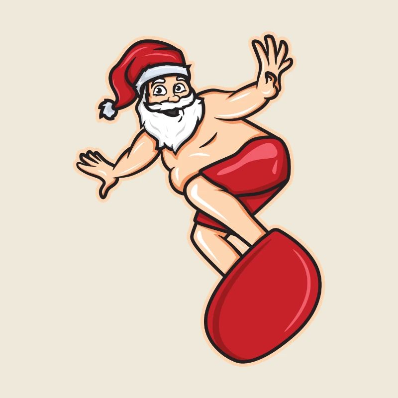 Surfer Weihnachtsmann