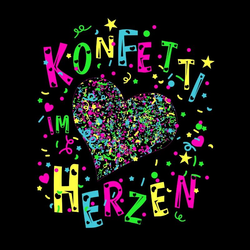 Konfetti im Herzen für Karneval oder Fasching