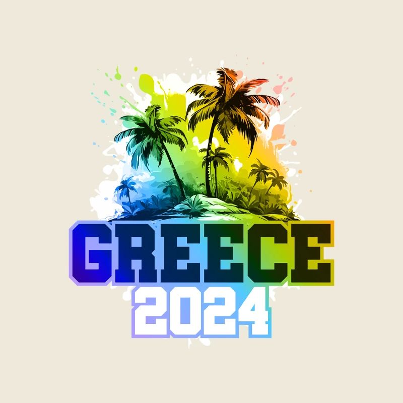 Grèce 2024 Vacances Palmiers Multicolores