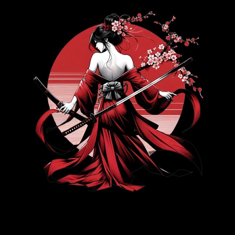 Japanischer Samurai Floral Krieger Blume Sakura