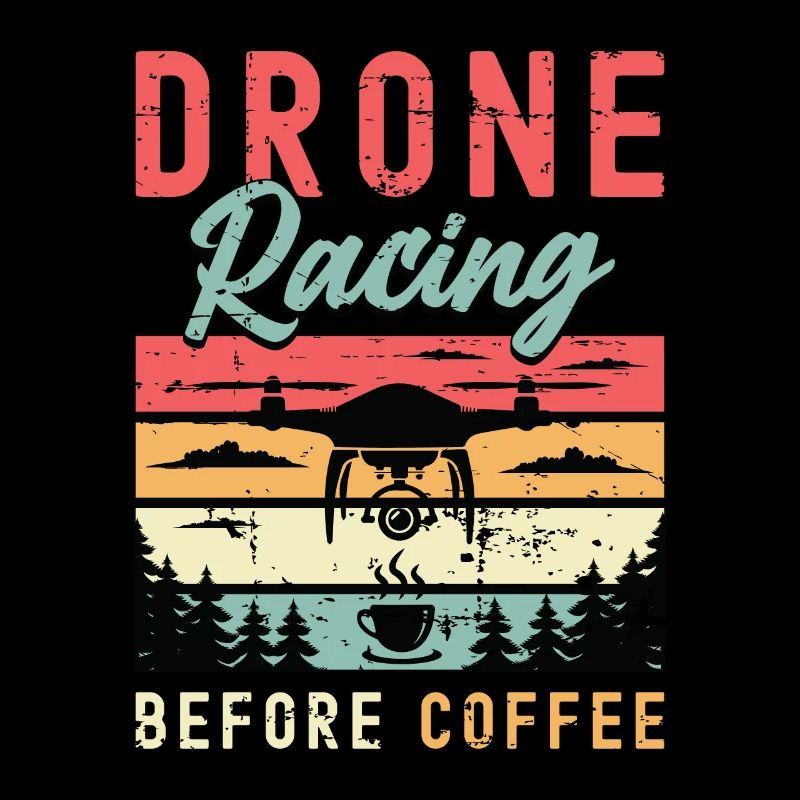 Amateur de course de drones avant la course de drones amateur de café