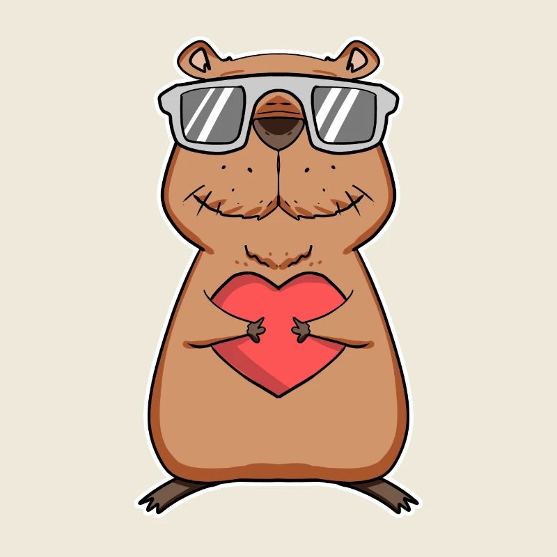 Capybara Cool Wasserschwein Herz Liebe