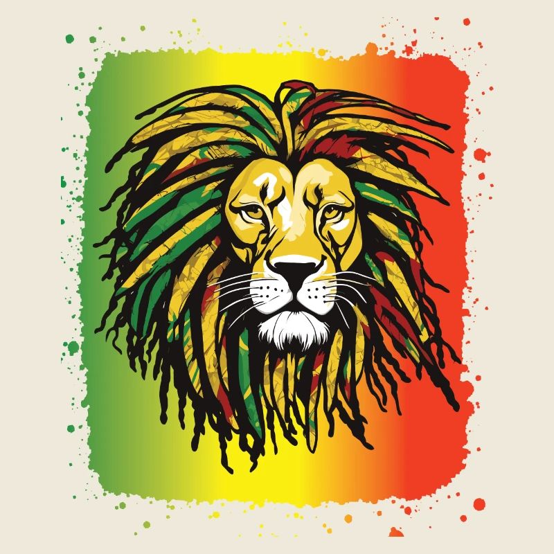 Rasta Lion Reggae Dreadlocks Color Rastafari Jam