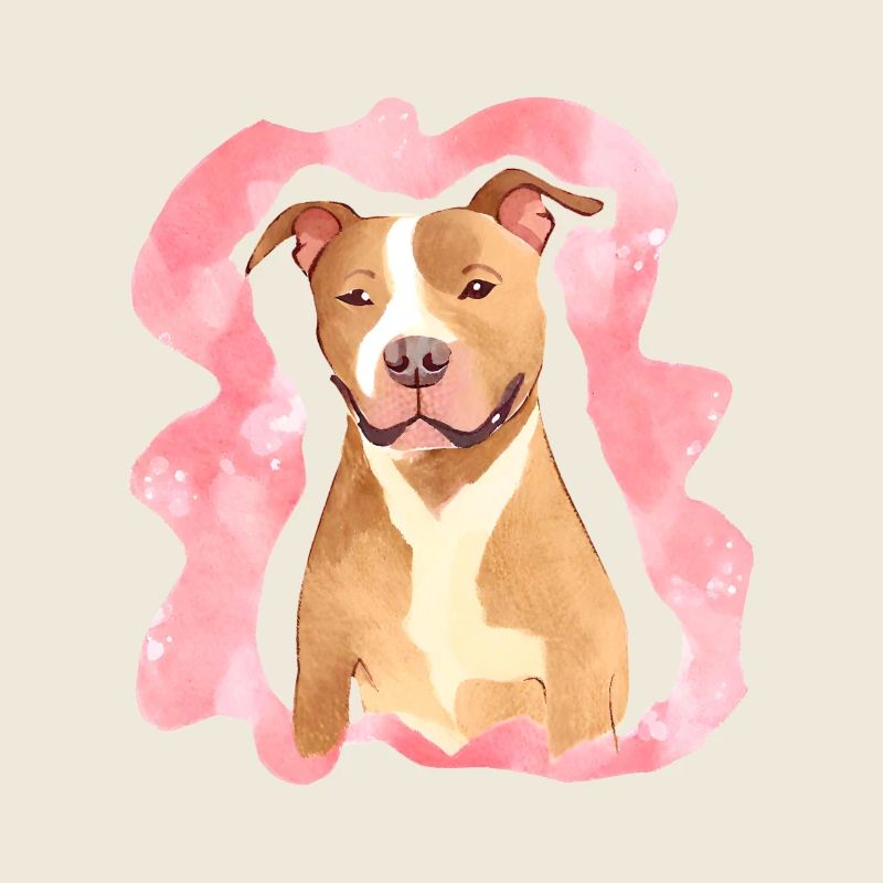 Pitbull Watercolor