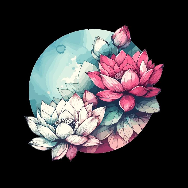 Lotus Flowers Drawn