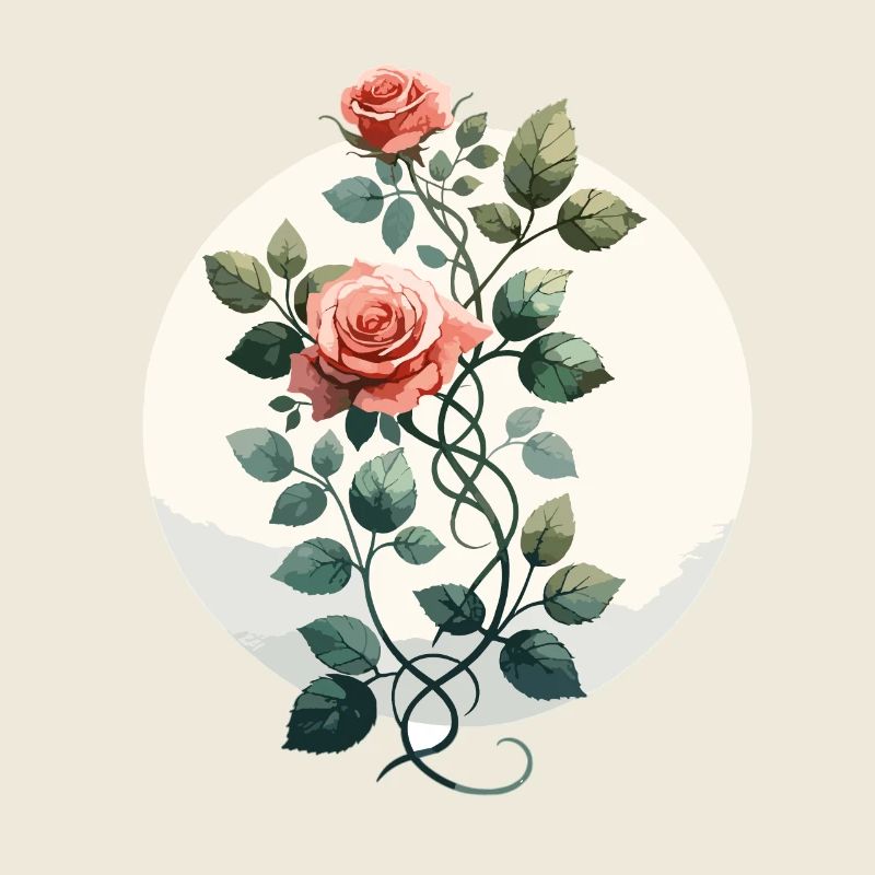 Rose Vine Drawn