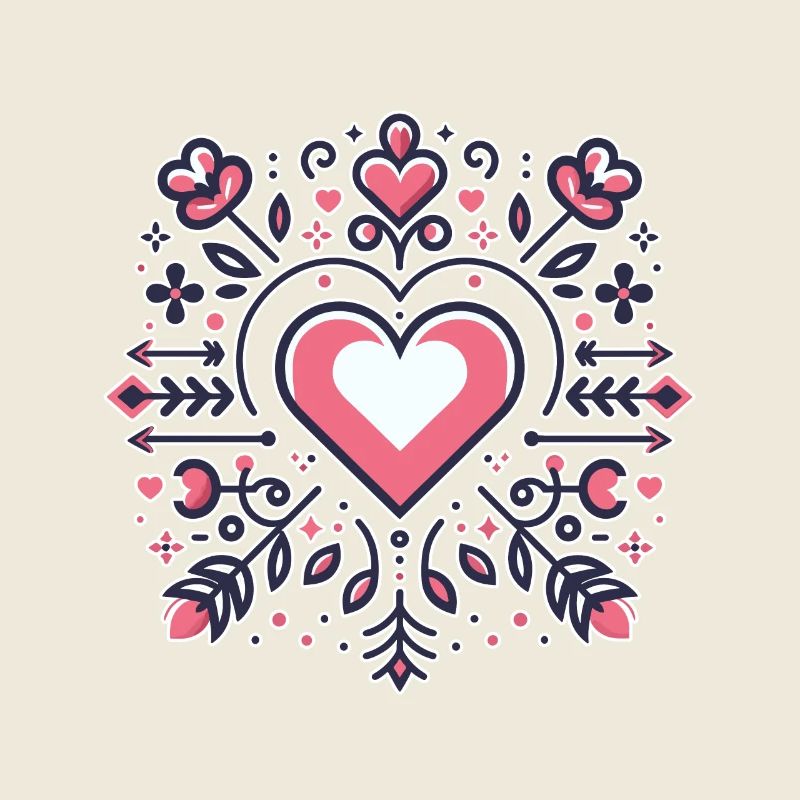 Minimalist heart pattern
