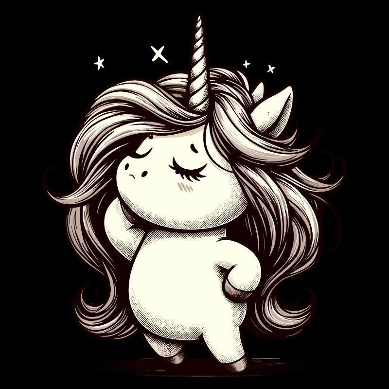 Pummeliges Selbstbewusstes Einhorn