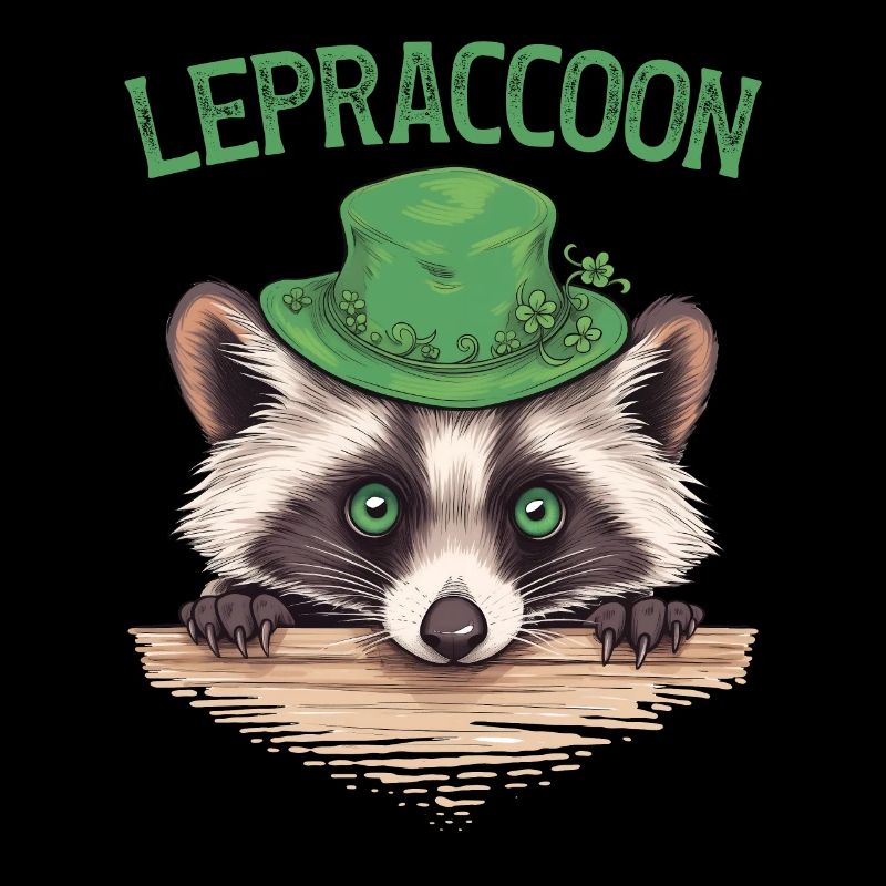 Lepraccoon Leprechaun raton laveur Saint Patrick irlandais