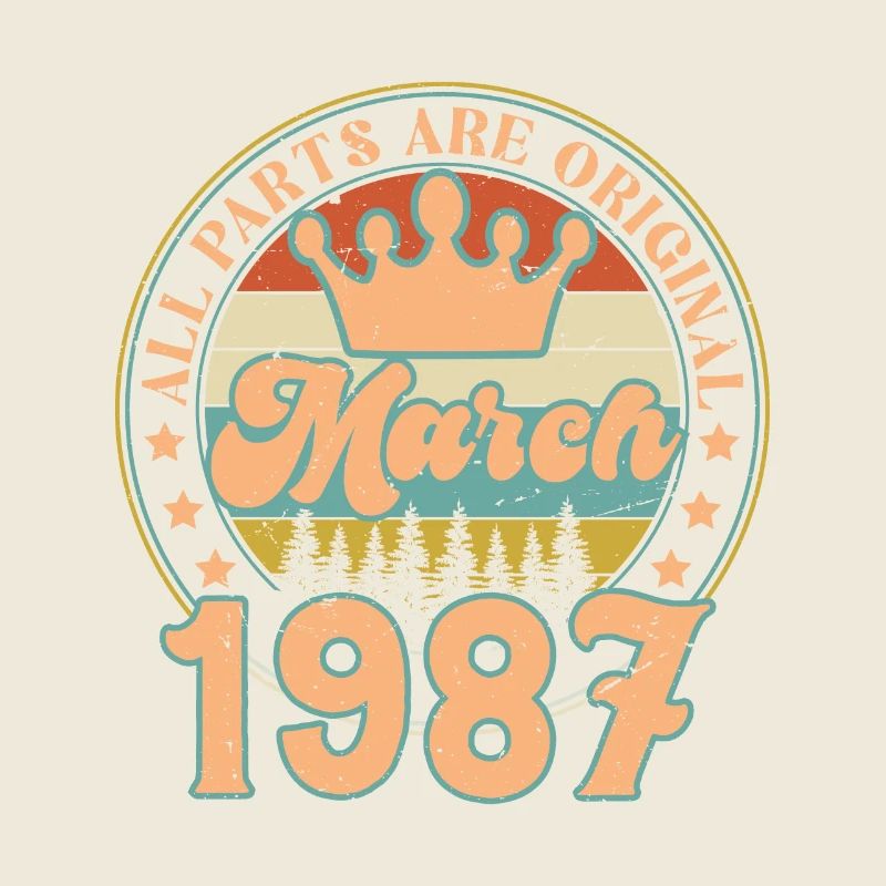 Mars 1987. Cadeau d’anniversaire mars 1987. March.