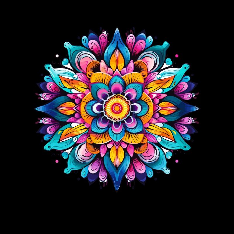 Buntes Mandala Lebendiges Blumenmuster