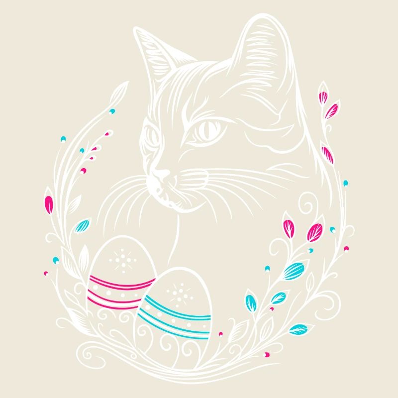 Chat Oeufs de Pâques Chat de Pâques