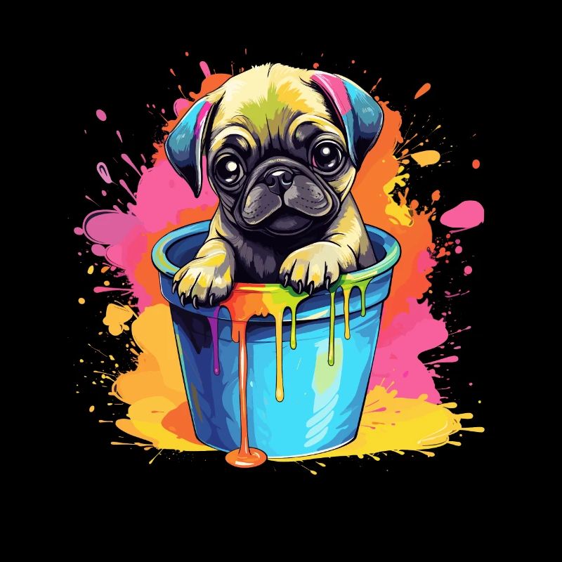 Mops Niedlicher Hund Farbeimer