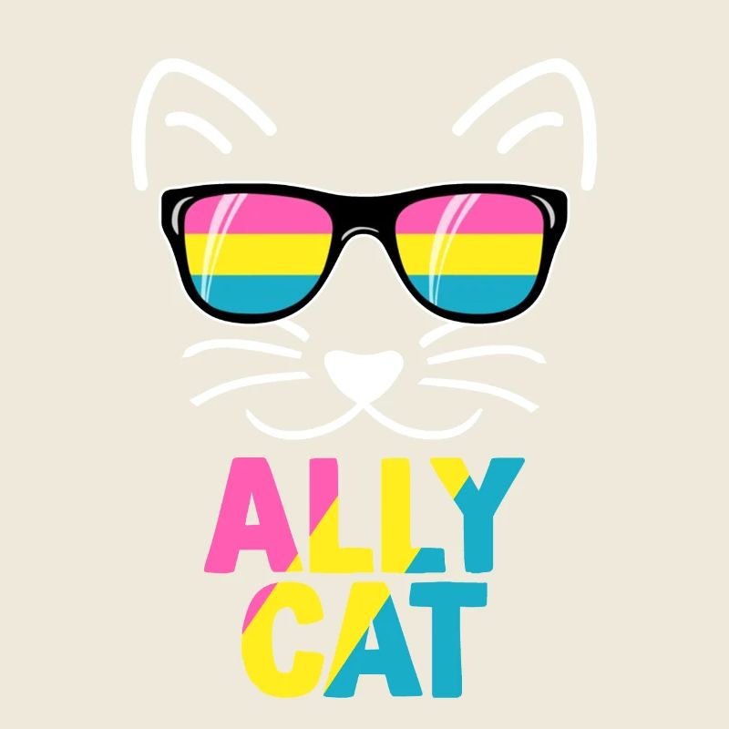 Ally Cat Pansexual Stuff Pan Pride Flag LGBTQ