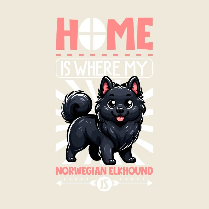 Zuhause - Norwegischer Elchhund