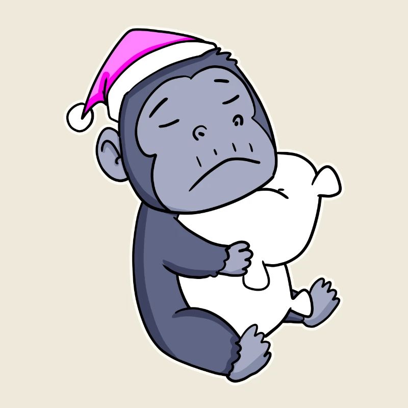 Gorilla Müde Ausschlafen Schlafen Mädchen