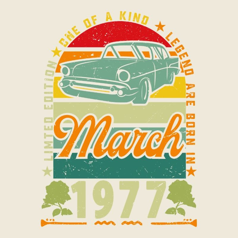 anniversaire mars 1977, Mars 1977, March 1977.