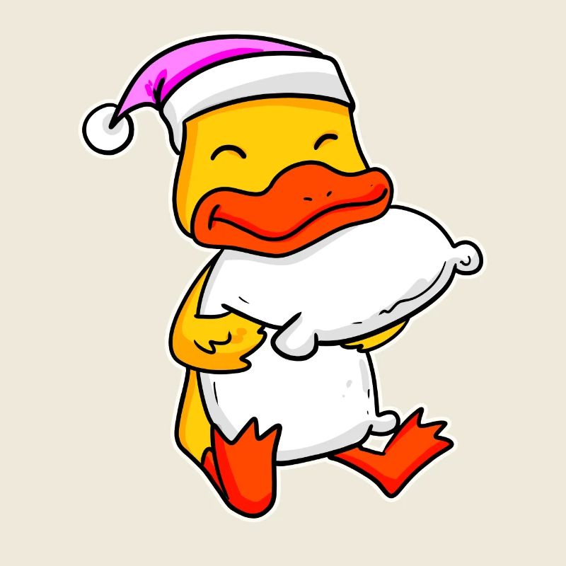 Canard Fatigué Dormir Fille Endormie