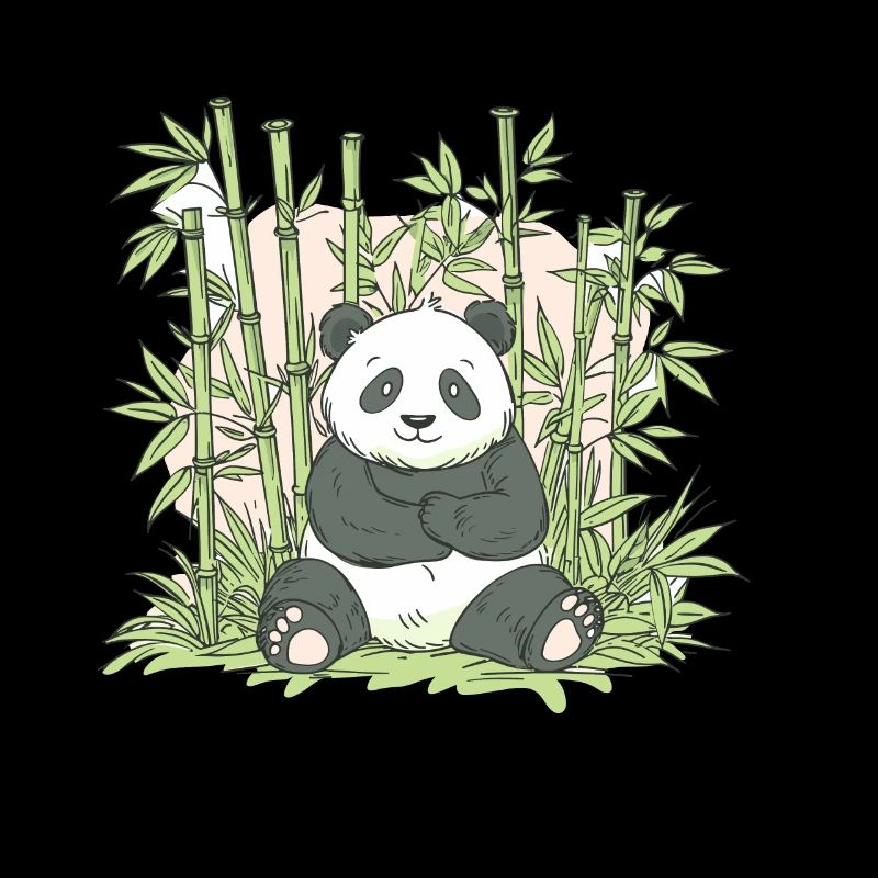 Niedlicher Panda Bambus Wald Tier Tierwelt