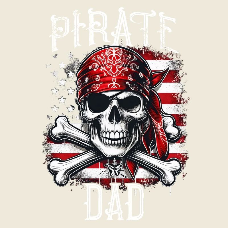 Pirate Dad Shirt Jolly Roger Crossbones Skull