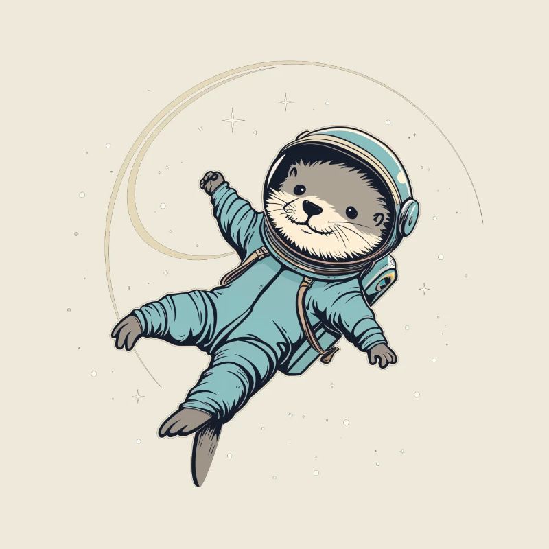 Otter Space Funny Otter Astronaut