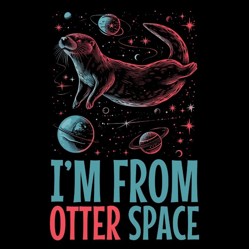 Otter Space Funny Otter Astronaut