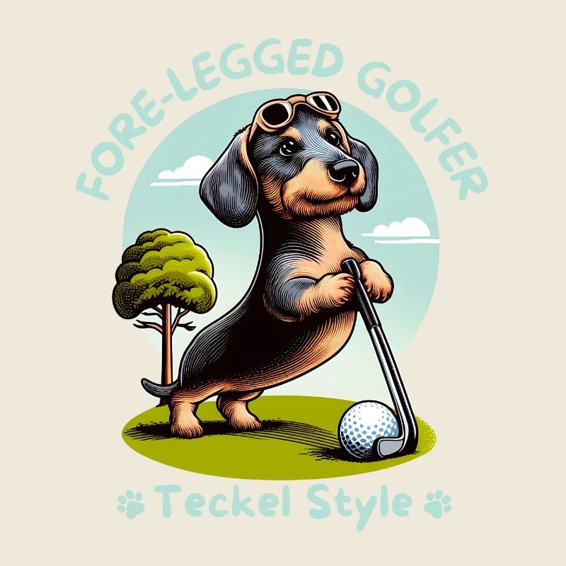 Idée cadeau d’amant teckel. Golfeur teckel