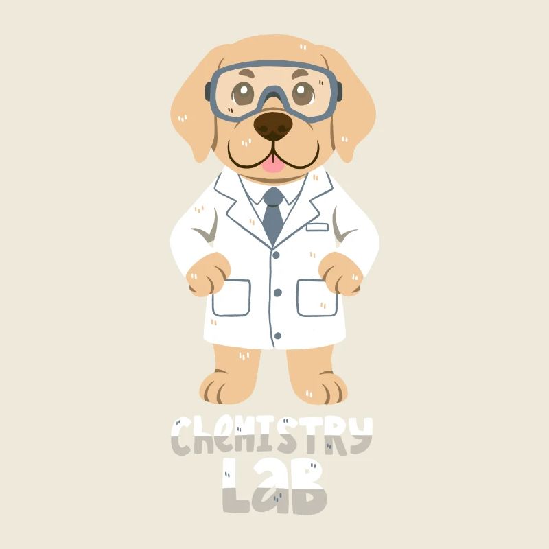 Labrador im Chemielabor