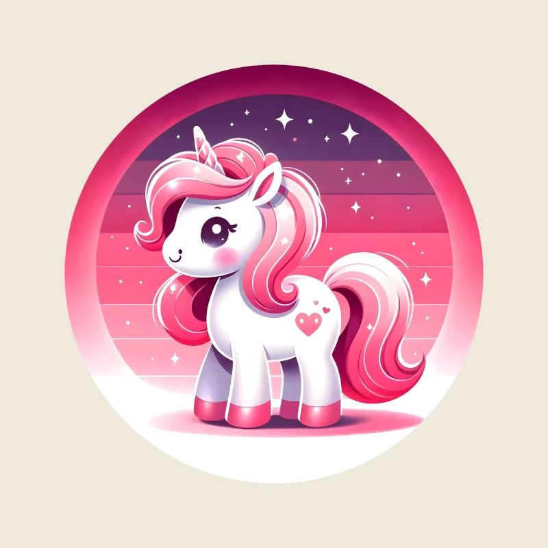 Einhorn in rosa Comicstyle