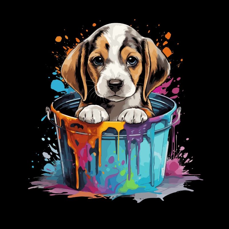 Beagle Niedlicher Hund Farbeimer
