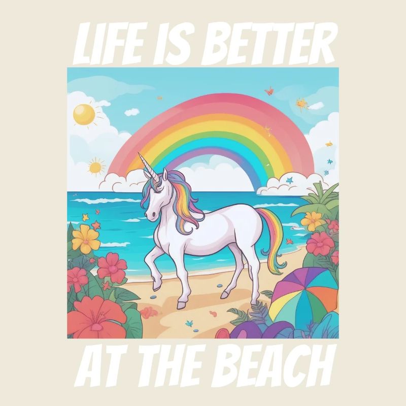 Life is better at the beach Einhorn