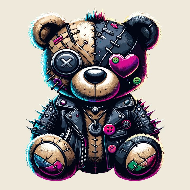 Punk Emo Plüsch Teddybär