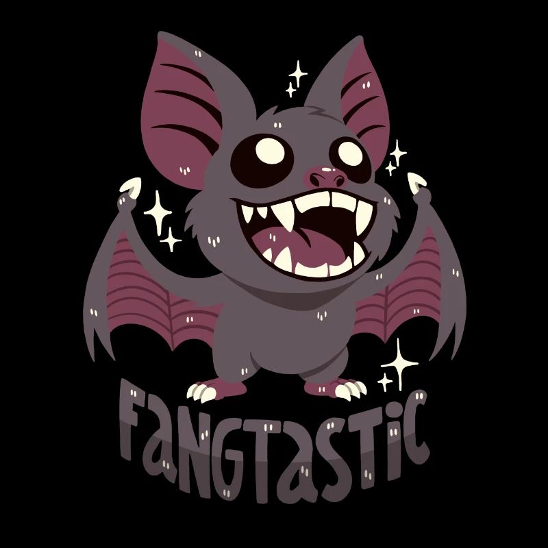 Vampire bat with fangs