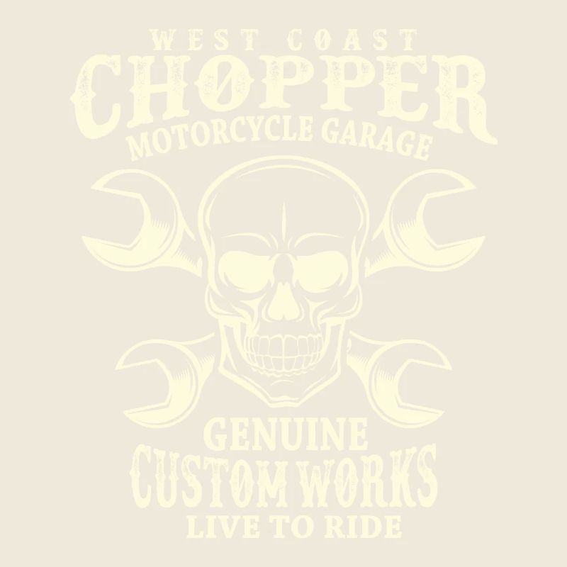 Totenkopf Biker Spruch West Coast Chopper