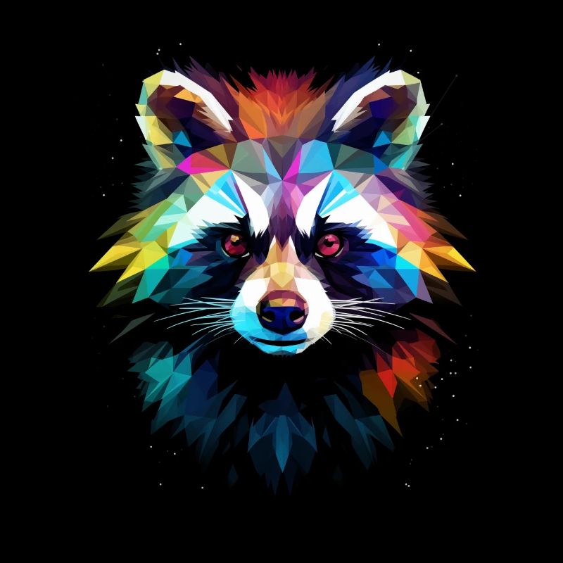 Waschbär Polygon Lustig Geschenk