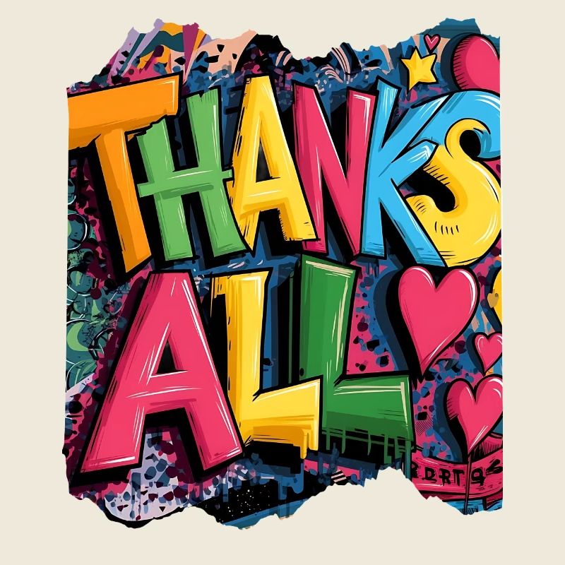 Frohes Dankeschön Graffiti Design