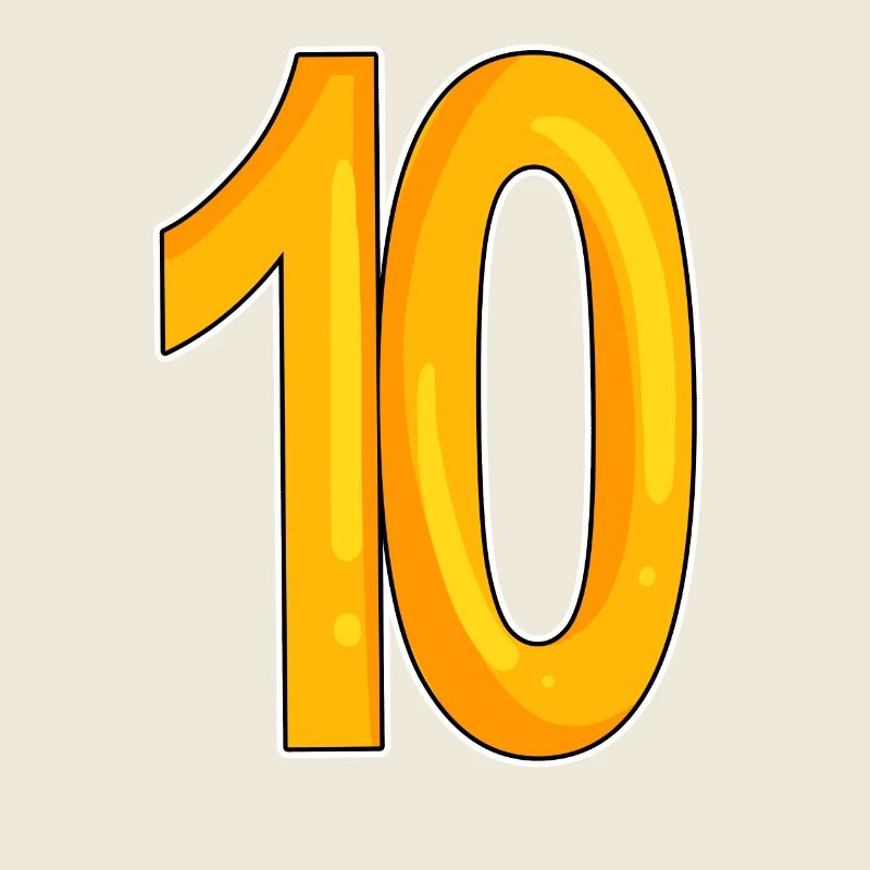 10 - ten - yellow