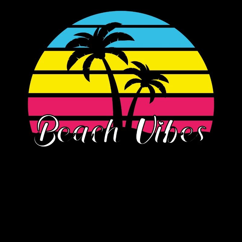 Beach Vibes. Summer, Sun, Holiday, Palm Trees, Retro,