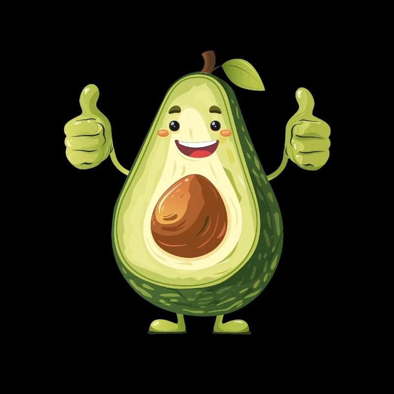 Fröhliche Avocado Mit Daumen Hoch