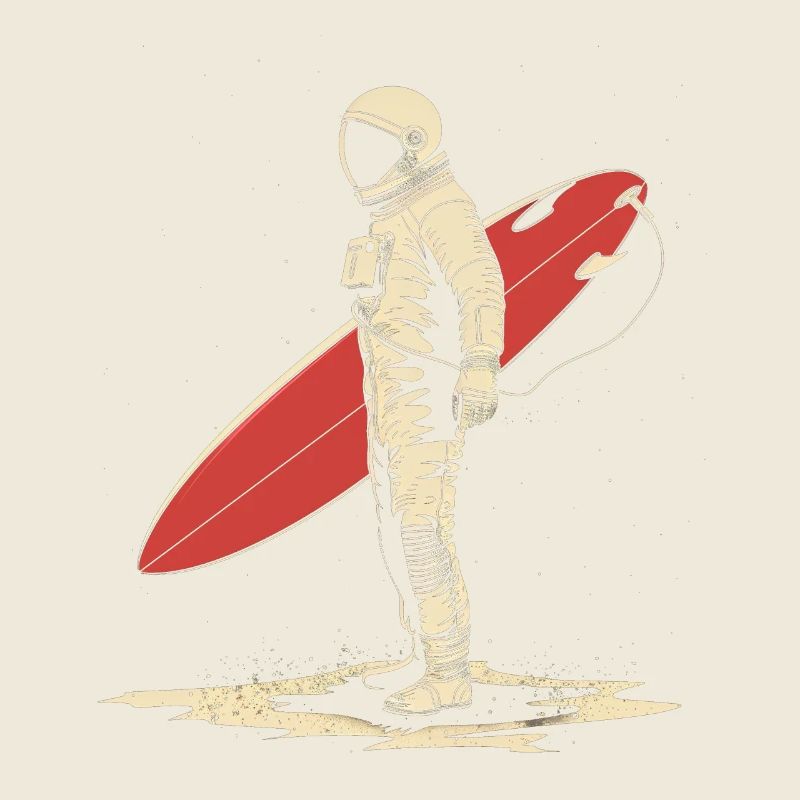 Cadeau Astronaute Surfeur Vintage Surfing