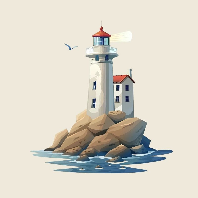 Phare sur la côte rocheuse