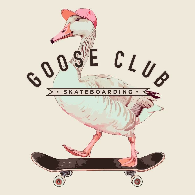 Goose Skateboarding Fun Design