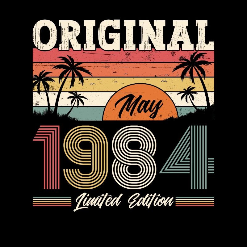 40e anniversaire mari Original mai Vintage 1984