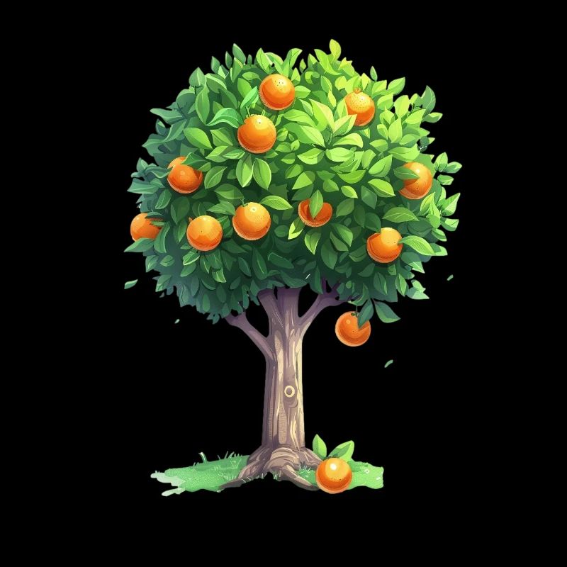 Succulent Orange Tree In Full Bloom