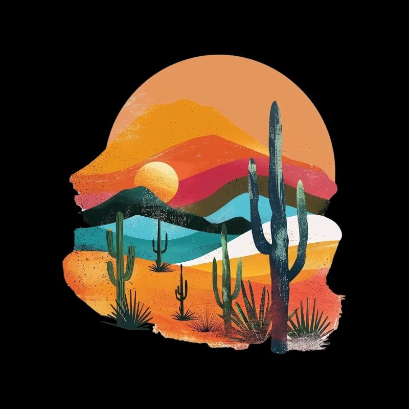 Desert landscape at sunset