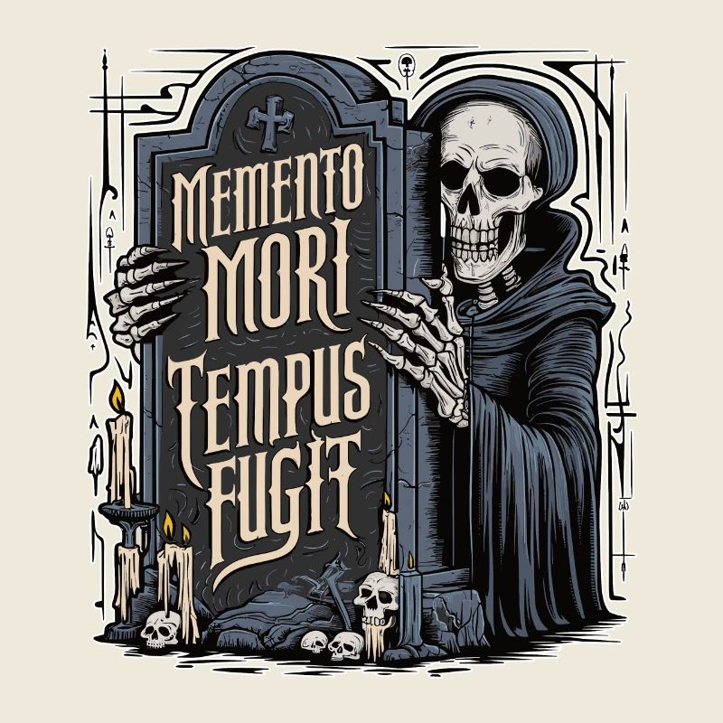 Memento Mori Tempus Fugit Squelette Stoïque